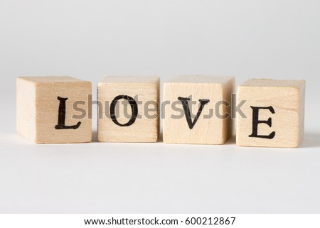 LOVE Word Written In Wooden Blocks