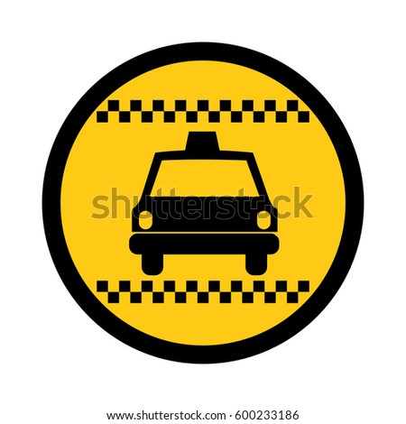 color circular emblem of taxi car vector illustration