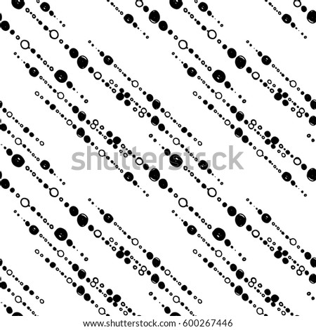 Dot pattern. Black and white hand drawn illustration. Abstract lace background.