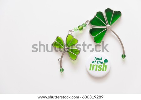 Happy st Patrick's Day. Deco green background. 