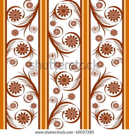 vector illustration of a striped floral background.