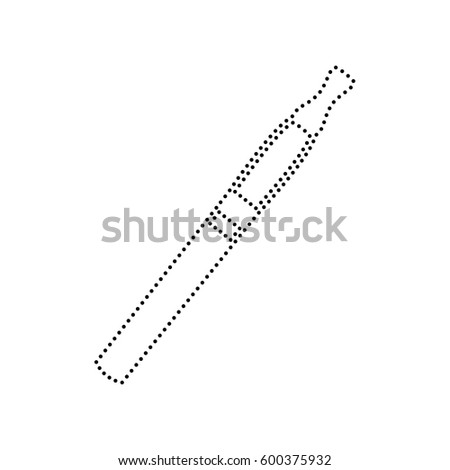 E-cigarette sign. Vector. Black dotted icon on white background. Isolated.