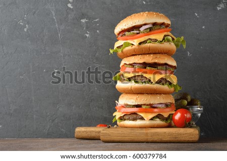 Cheeseburger on a gray background