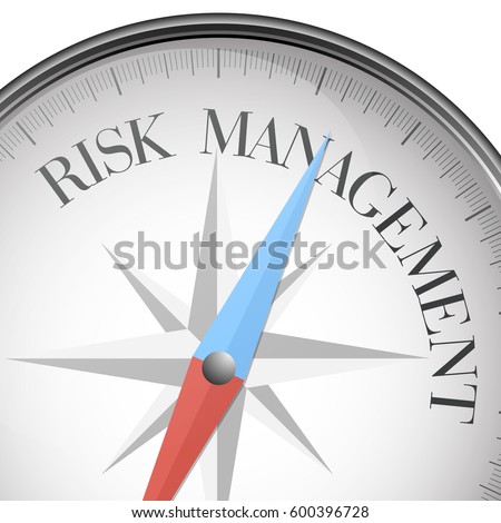 detailed illustration of a compass with Risk Management text, eps10 vector