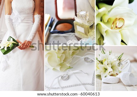 collage of wedding pictures