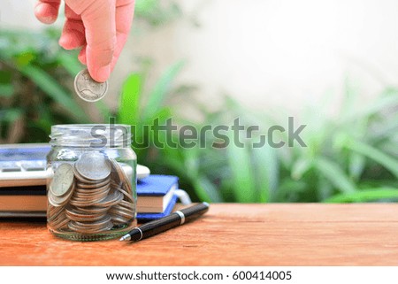coins saving for education 