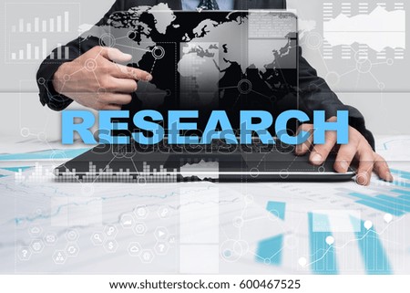 Businessman presenting research concept.