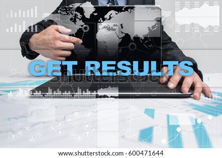 Businessman presenting get results concept.