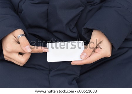 Credit card in female hands beautiful. Variations