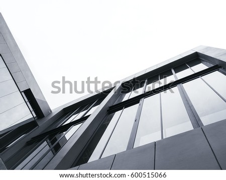 Architecture details Modern Facade building Black and White Royalty-Free Stock Photo #600515066