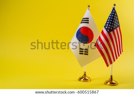 Korea and USA flag 