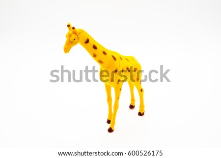 giraffe animal Toy made of plastic on a white background