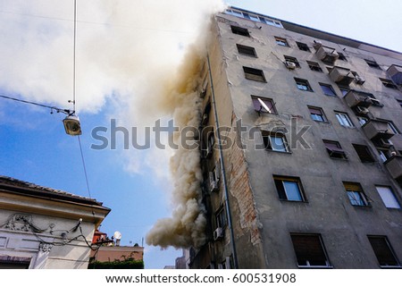 A building fire in Belgrade.