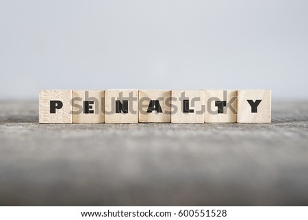 PENALTY word made with building blocks Royalty-Free Stock Photo #600551528
