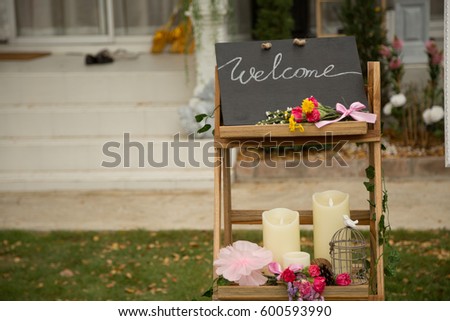 Welcome Sign at Outdoor Wedding