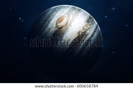 Jupiter - planets of the Solar system in high quality. Science wallpaper. Elements furnished by NASA