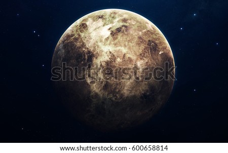 Venus - planets of the Solar system in high quality. Science wallpaper. Elements furnished by NASA
