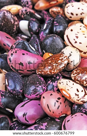 
Beautiful mixed beans as background. Raw colorful bean texture.