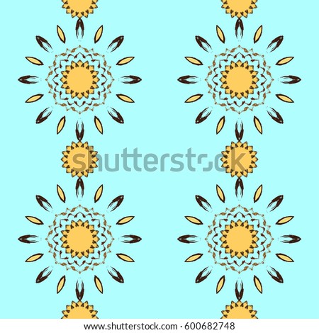 Seamless pattern with beautiful colorful mandalas. Vector ornaments in grunge style 