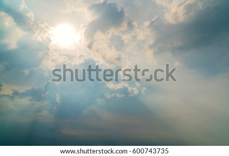 Evening sun ray shoot through the clouds beautifully.