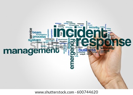 Incident response word cloud concept on grey background Royalty-Free Stock Photo #600744620