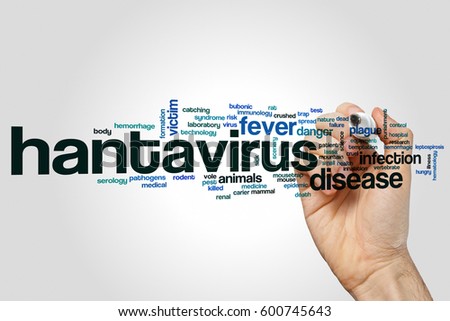 Hantavirus word cloud concept on grey background Royalty-Free Stock Photo #600745643