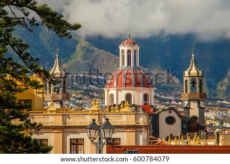 The town of La Orotava, Tenerife, Canary Island Royalty-Free Stock Photo #600784079