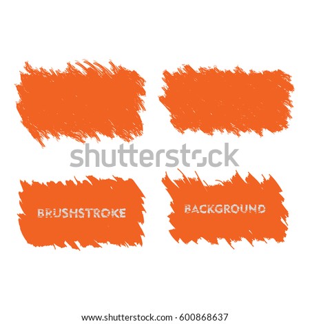 orange brush stroke frame set. flat abstract background for text. design element. rectangle shape.