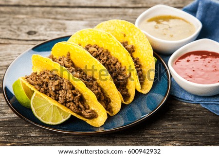 Mexican tacos with beef