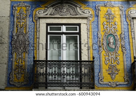 A beautiful building facade in Lisbon, Portugal