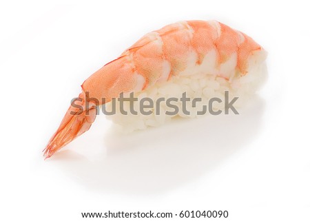 Sushi - ama Ebi Nigiri isolated Royalty-Free Stock Photo #601040090