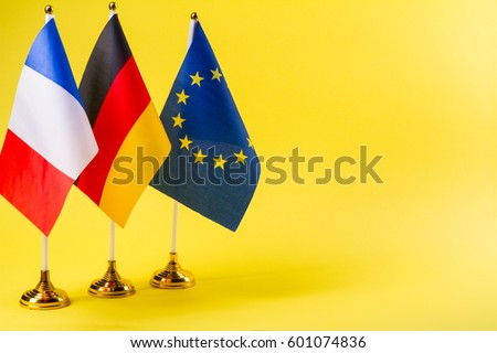 France,Germany and European Union flag Royalty-Free Stock Photo #601074836
