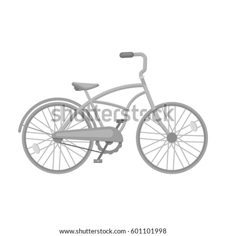 Blue two-wheeled bicycle for a ride through the city. Pleasure of transport.Different Bicycle single icon in monochrome style vector symbol stock illustration.