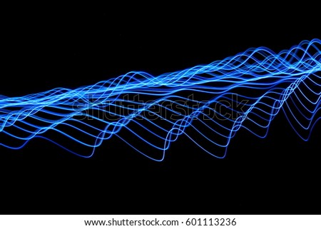 Blue Light Painting Photography Electric Waves
