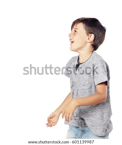 Happy child in profile Royalty-Free Stock Photo #601139987