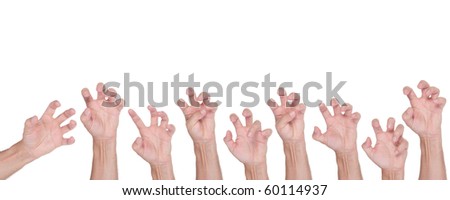 Halloween hand gesture set, isolated on white