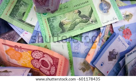 Malaysia note currency.  Ringgit Malaysia.  MYR