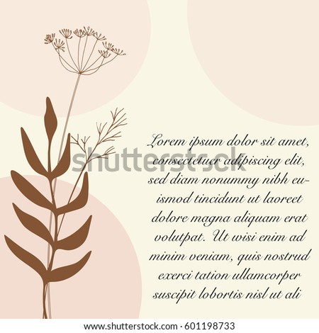 
Floral greeting card  template with text space . Simple artistic hand drawn illustration - perfect for greetings, invitation,congratulations, birthday, party, wedding etc cards.
