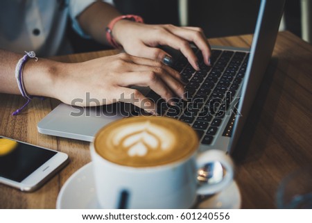 View of freelancer work Royalty-Free Stock Photo #601240556