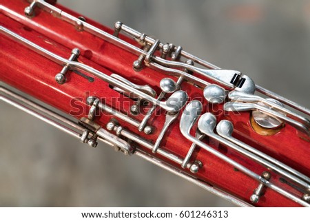 the valves of the bassoon Royalty-Free Stock Photo #601246313