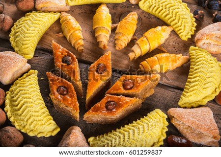 Eastern sweets to Novruz holiday background