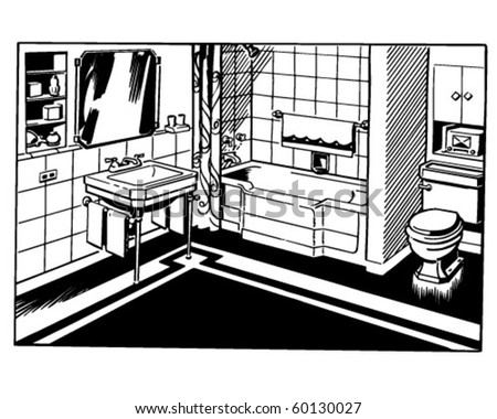 Bathroom 1 - Retro Clip Art