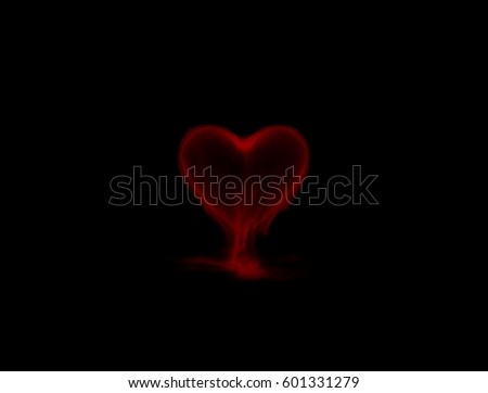 Red smoke heart with alpha chanel. Royalty-Free Stock Photo #601331279