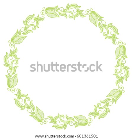 Beautiful nature frame of leaves. Vector illustration.