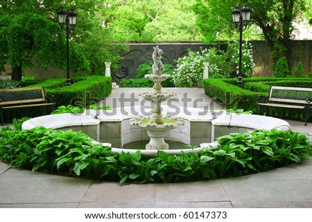 old fountain in the courtyard Royalty-Free Stock Photo #60147373