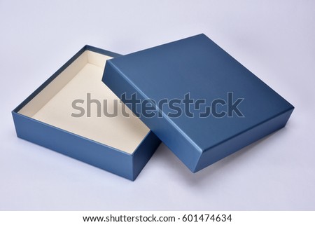 blue gift shopping thin box Royalty-Free Stock Photo #601474634