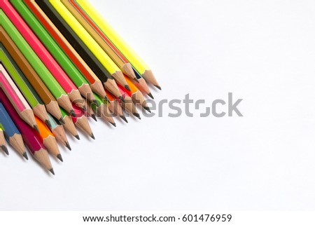 group of pencil on white ,isolated on white