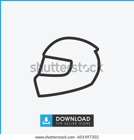 helmet icon. simple outline helmet vector icon. on white background.