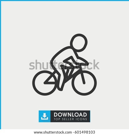 bicycle icon. simple outline bicycle vector icon. on white background.