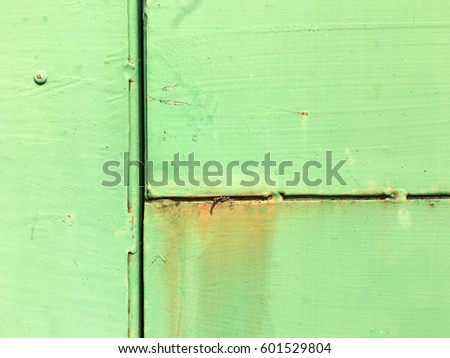 Texture and surface of iron plate painted green color